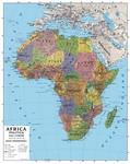 Planisfero 085-Africa carta da aula scolastica fisico-politica cm 140x100